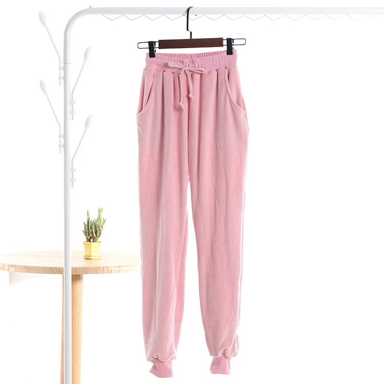 Mùa đông flannel đồ ngủ của phụ nữ chùm chân dày ấm đảo nhung chặt chẽ chân san hô lông cừu nhà quần nam quần quần nữ