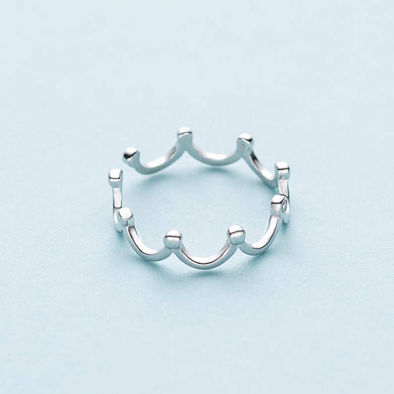 Queen Crown 925 Silver Ring Woman fresh student gift singles opening can adjust small tail ring