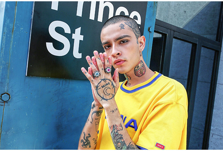 Demon Eye Skull Skull Ring Male Personality Bully Titanium Steel Single Student Tide Hip Hop Index Finger Ring red ornament