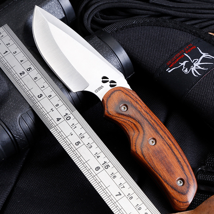 Outdoor hand-forged hunting knife sharp split knife bearing steel multi-function mini self-defense weapon geometric knife long version