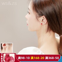 Cinnabar the year of life the year of the ox female ear line 2021 new trend earrings snake bone net red small fragrance forest department super fairy