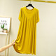 Dress ແມ່ຍິງ Summer ຂະຫນາດໃຫຍ່ຂະຫນາດສັ້ນ swing Skirt ວ່າງ Plush Pleated Skirt ປົກກະຕິເຮືອນ Skirt Pullover Round Neck Nightgown