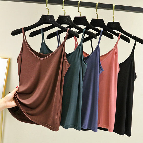 Modal sling women's sleeveless V-neck spring and summer inner wear thin bottoming shirt large size inner thin top vest