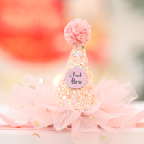 Birthday Hat Subnet Red Tutu Yarn Children Crown Digital Ins Baby Party Hair with hair accessories Baby one year old