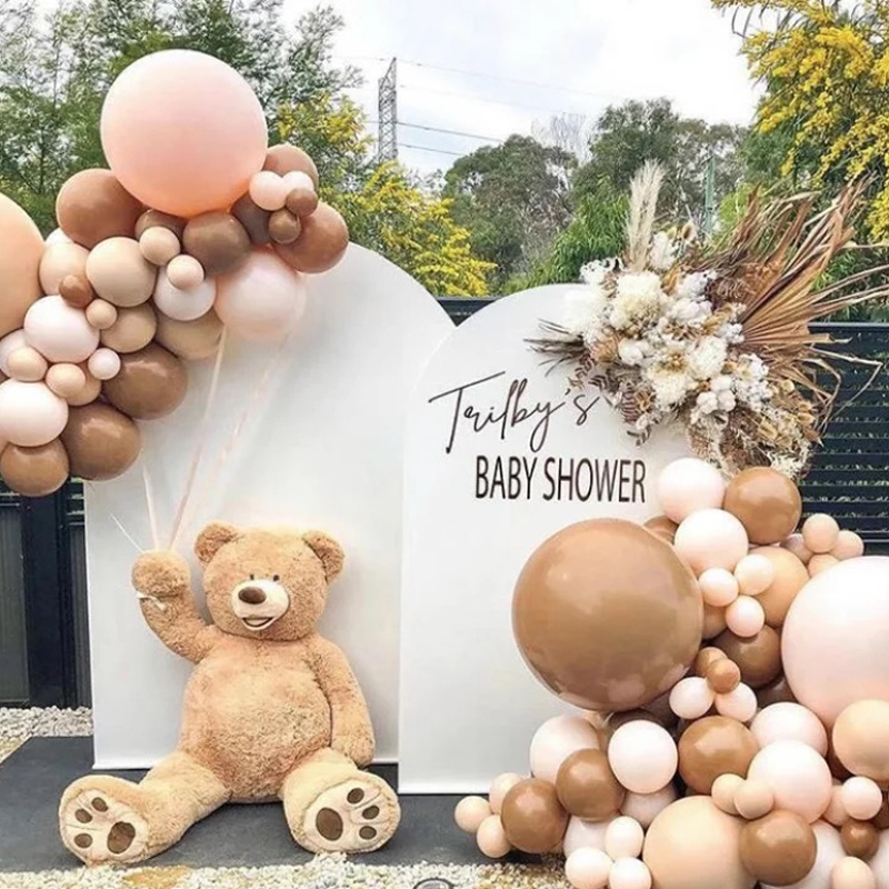 ins wind retro balloon bean sand color thickened romantic shop mall arranged baby birthday party decorations