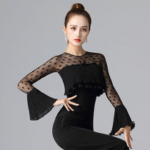 Training for women horn sleeves one-piece blouses Lombardo dancer Dang Baolu high-end Latin dance costumes sexy dance costumes