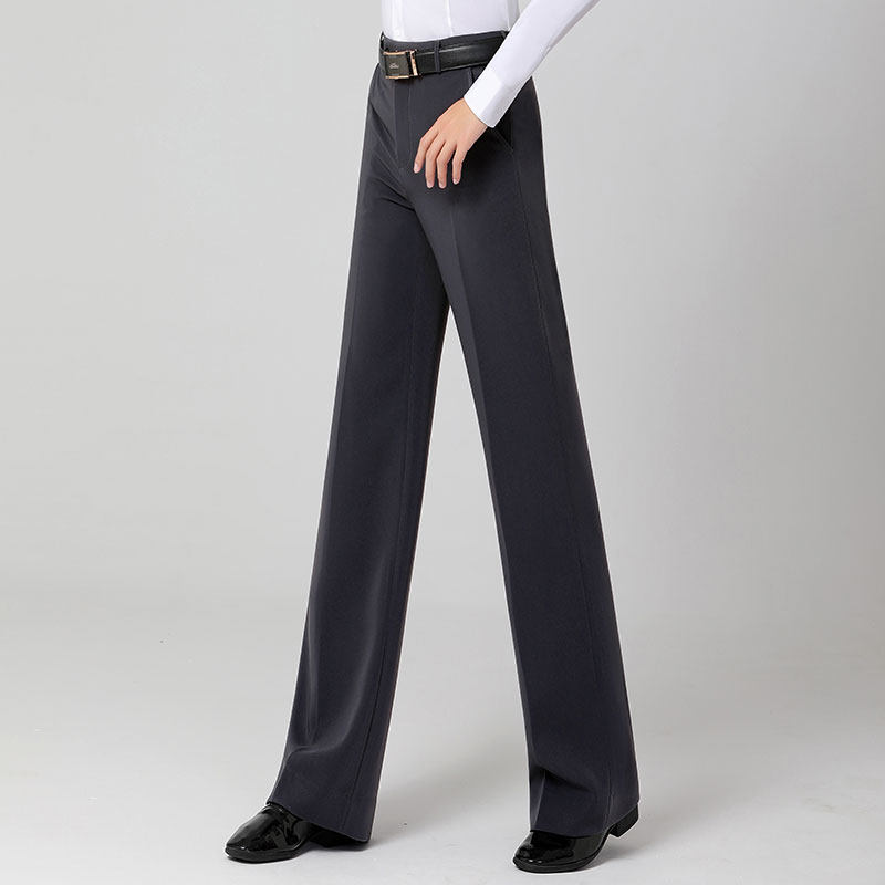 Dan Baoluo 2022 new pants dancing pants modern dance pants men's high waist wide pants gray Latin dance clothing