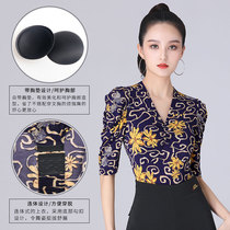 Dampao Roo High-end Design Sensation V Collar Ballroom Dancing Dress Morden Dance Suit Latin dance practice Dancing Jacket for women