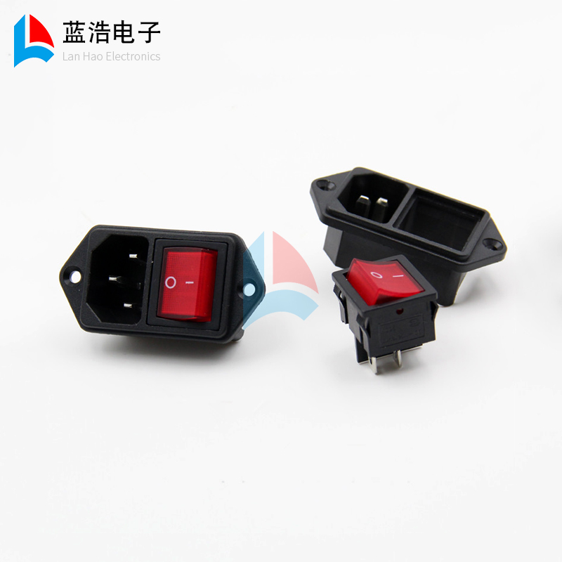 AC Pint Character Power Socket Two-in-one Plug With Red Black Switch With Ear 10A Host Shell Pure Copper Character Socket