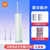 [Праздничный подарок] Электрическая зубная нить Mijia, обновленная версия, мятно-зеленый + зубная нить, 100 шт. + подарочный пакет LOVE