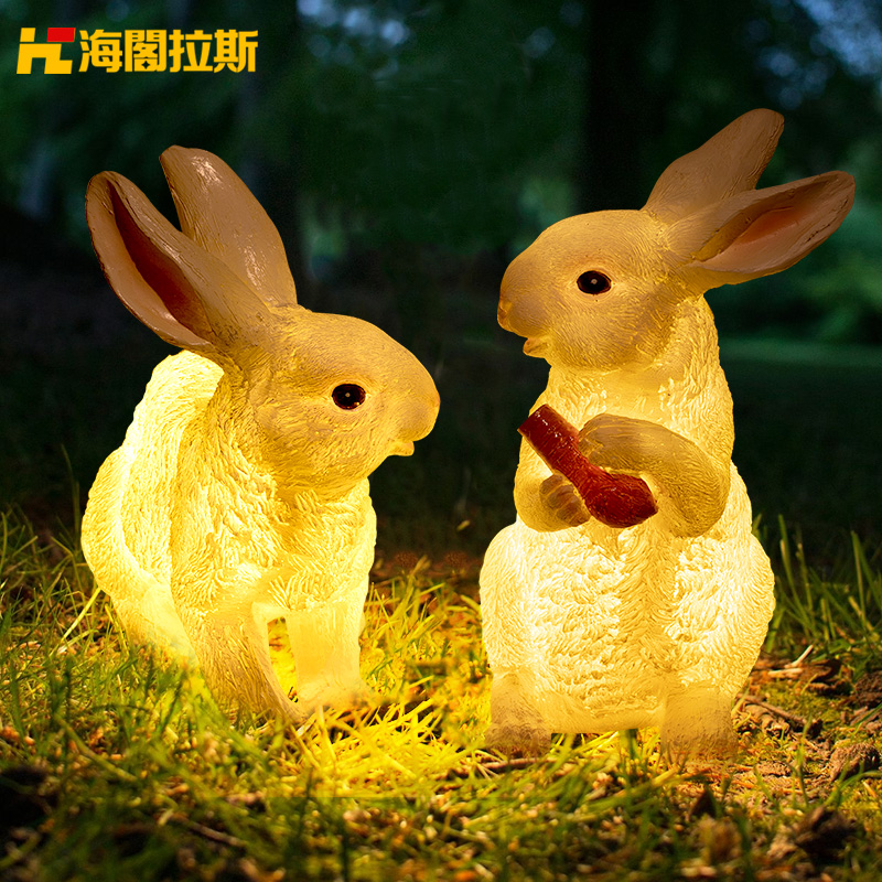 Solar Rabbit Light Outdoor Waterproof Bionic Luminous Animal Lamp Park Courtyard Styled Lamp Led Garden Decoration