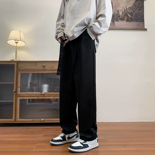 Дизайнерские штаны, изысканный стиль, оверсайз, тренд сезона, на шнурках, свободный прямой крой