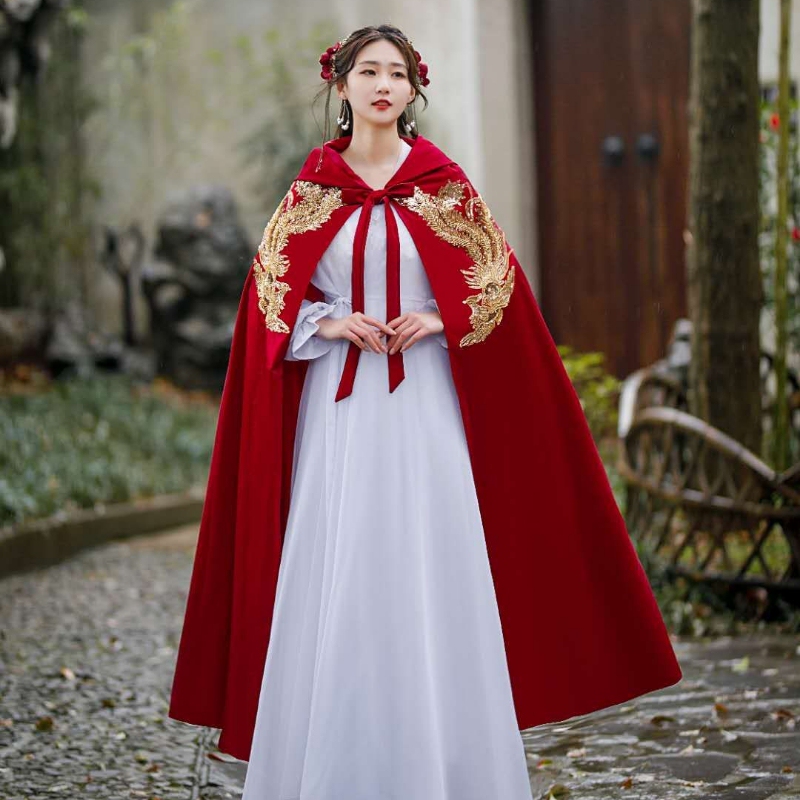 New Original Improved Vintage Long Versatile Shawl, Heavily Handcrafted Cape Paired with Traditional Chinese Clothing, Performance Costume