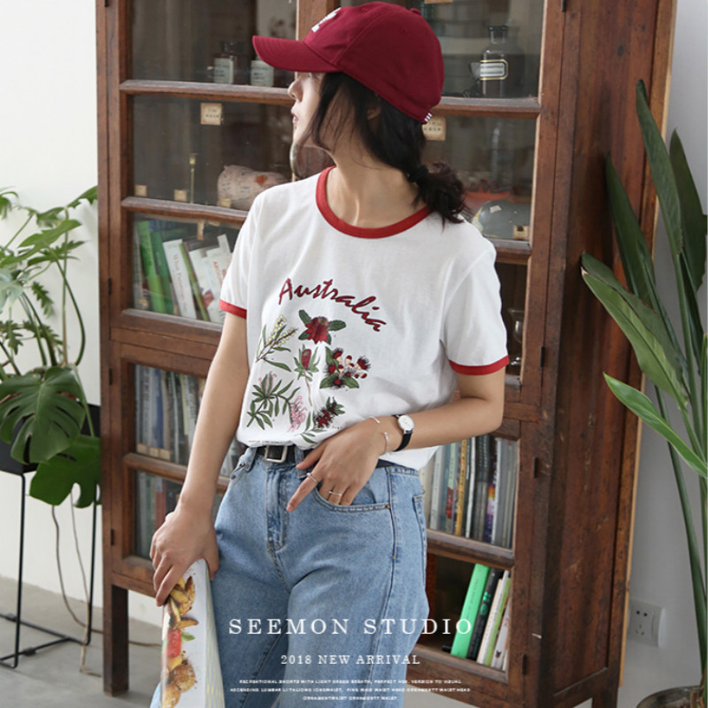 夕蒙夏装2018新款拼色领袖_网红优惠券