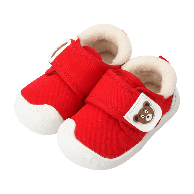 Baby cotton shoes female 0-1-3 years old children 2 winter plus velvet thickened male baby shoes soft bottom toddler baby shoes