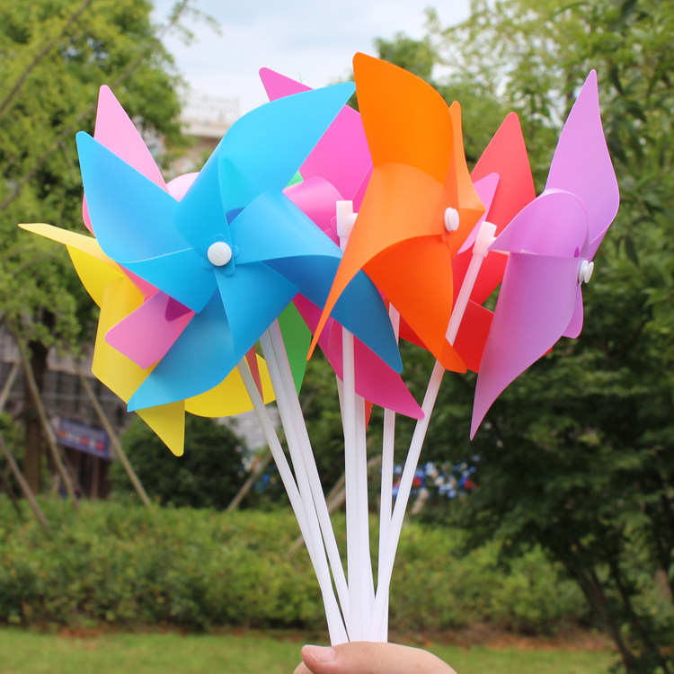 Children's toy four leaf diy plastic windmill kindergarten gift outdoor advertising decoration color windmill hot sale
