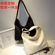 Art sails bookbinding printed word pattern single shoulder inclined cross canvas bag custom logos cotton cloth casual large capacity