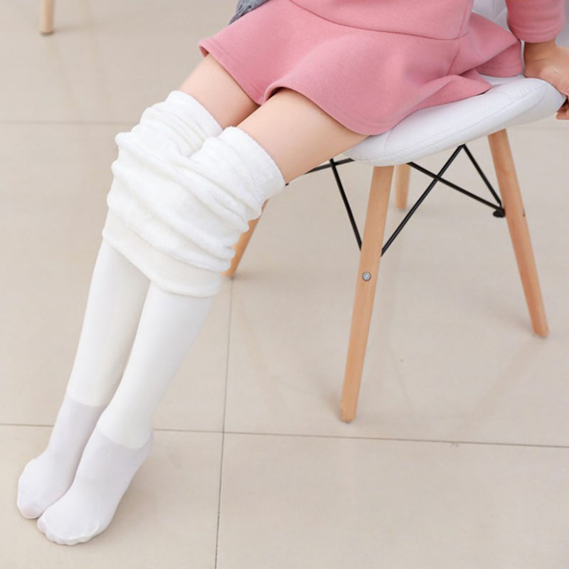 Cô gái nhảy vớ mùa xuân và mùa thu cộng với nhung cộng với trẻ em dày pantyhose thực hành baby trắng ấm quần xà cạp.