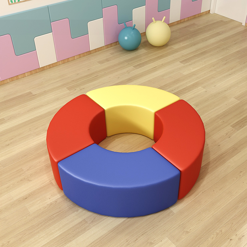 Kindergarten Training Institutions School Parents Rest Wait Areas Children Activity Areas Fencing Round Composition Sofa Benches