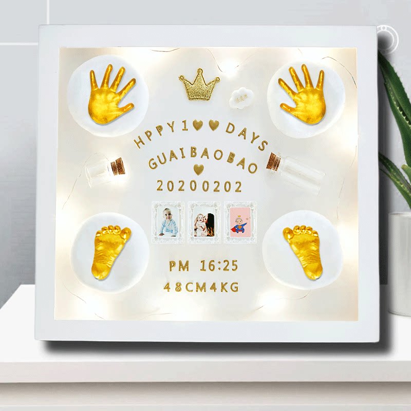 Baby hand and foot print mud Hand and foot print mud 100-day souvenir Children baby Newborn permanent full moon gift