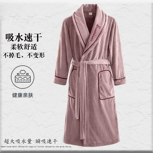 Демисезонный банный халат, хлопковое быстросохнущее летнее длинное полотенце для влюбленных, хорошо впитывает воду