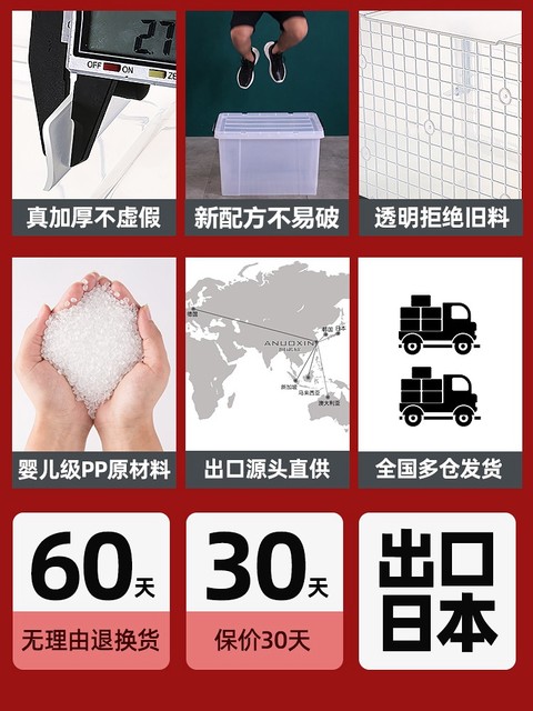 Transparent storage box Extra large book sorting box Clothes and household acrylic toys Large capacity Extra large storage box