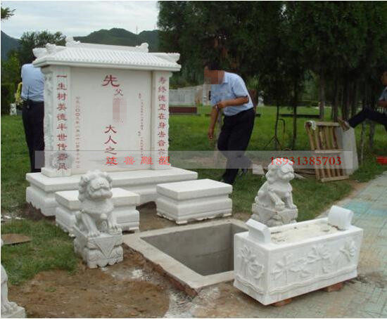 White marble stone tombstone manufacturers custom various styles of marble cemetery stele processing stone carving tombstone factory