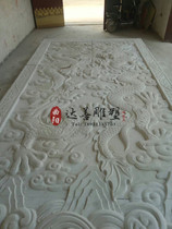 White marble stone Double Dragon play bead relief custom marble imperial road sculpture factory processing stone carving dragon carving