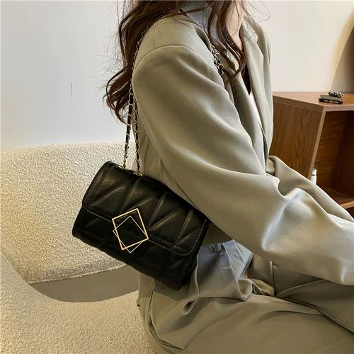 Сумка через плечо, небольшая цепь, летняя небольшая сумка, универсальная сумка на одно плечо с ромбовидным узором, премиум класс