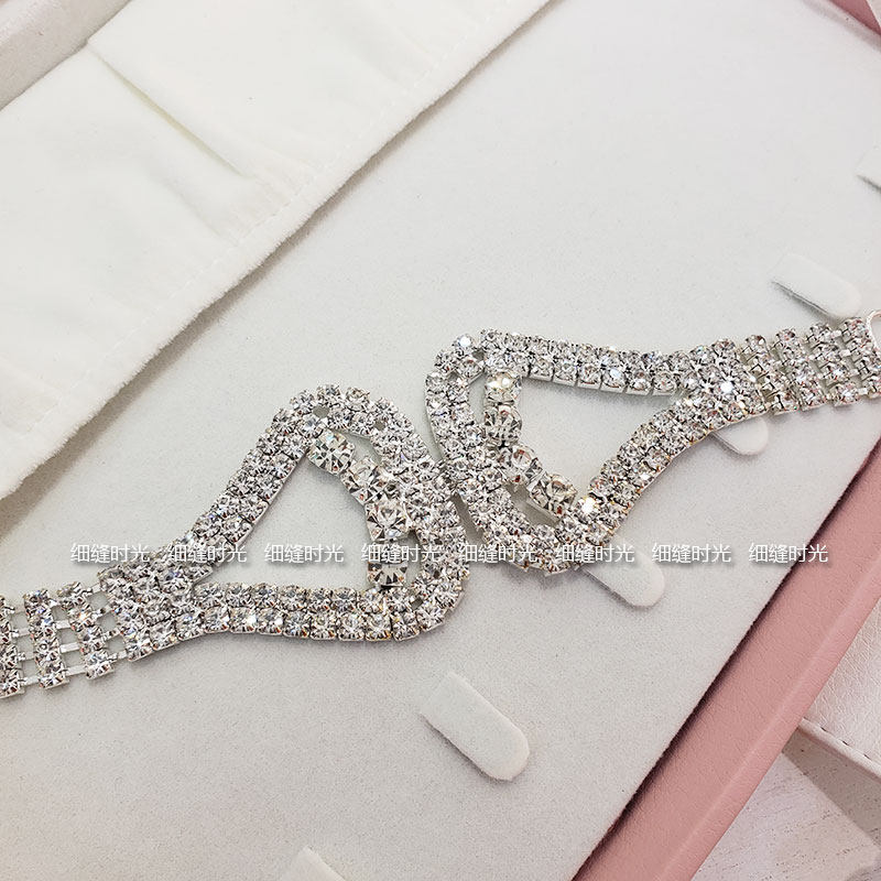 Diamond jewelry Adult Latin Diamond buckle belt Dance thin waist cover Wedding dress Waist bright diamond dance accessories