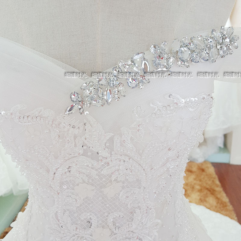 Bright diamonds Simple shiny wedding dress decoration Rhinestone collar mouth diamond jewelry Diamond chain diy accessories Clothing accessories