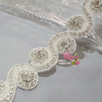 diyflower style drilling chain custom hand-stitched water drill decorative wedding yarn accessories hair accessories handchain material accessories