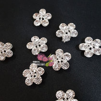 Plum blossom diamond decoration small diamond hand sewn hole plum blossom diamond button rhinestone wedding dress decoration rhinestone DIY diamond decoration