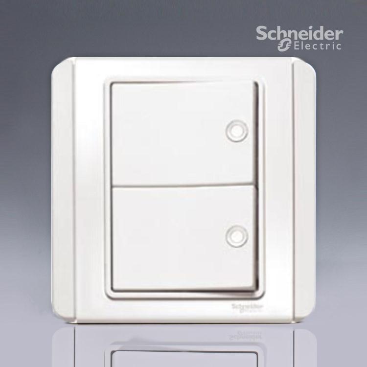 Schneider Electric E3000 Series Fluorescent Two Open Double Double Switch Single Control Switch White White