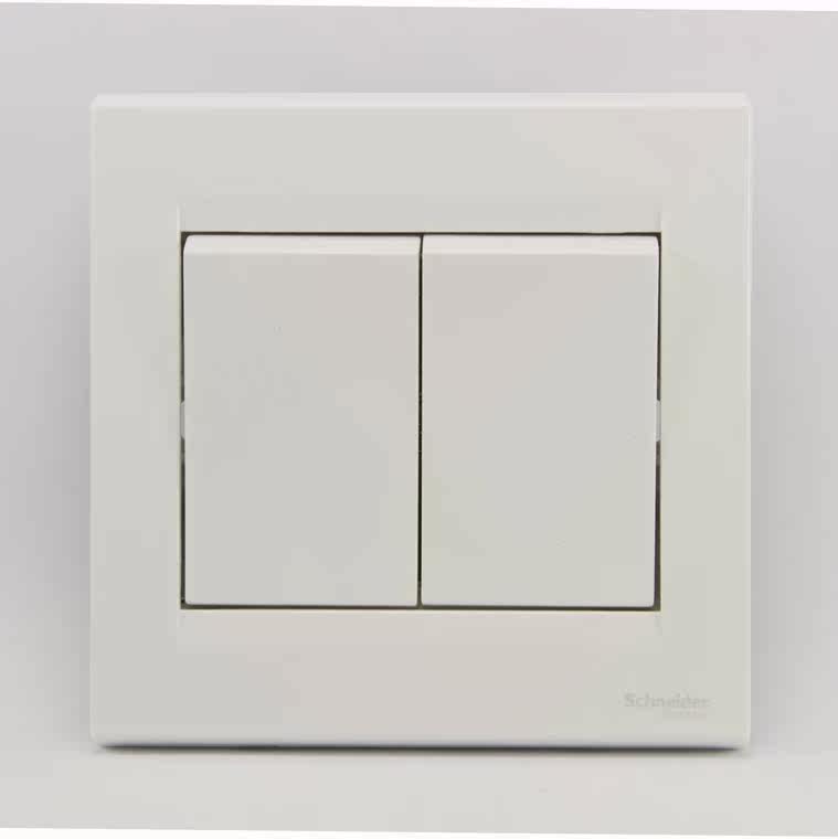 Schneider Chwins Switch Socket Ruyi series Two-opening double-switch double-cut switch EV52 white