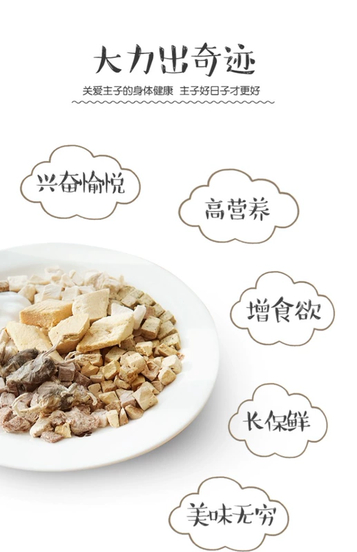 Pet cat dog snack đông khô thịt khô 100g mèo con vào thức ăn cho mèo trẻ thịt đông khô thịt gà