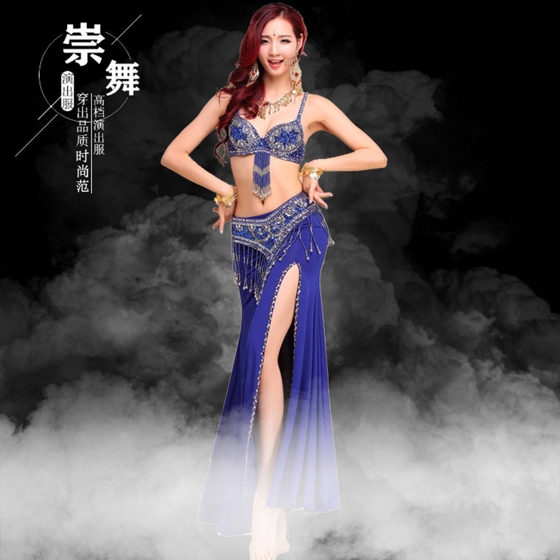 Belly dance clothing 2022 spring and summer sexy new training clothing performance clothing female high-end Indian dance clothing bra skirt