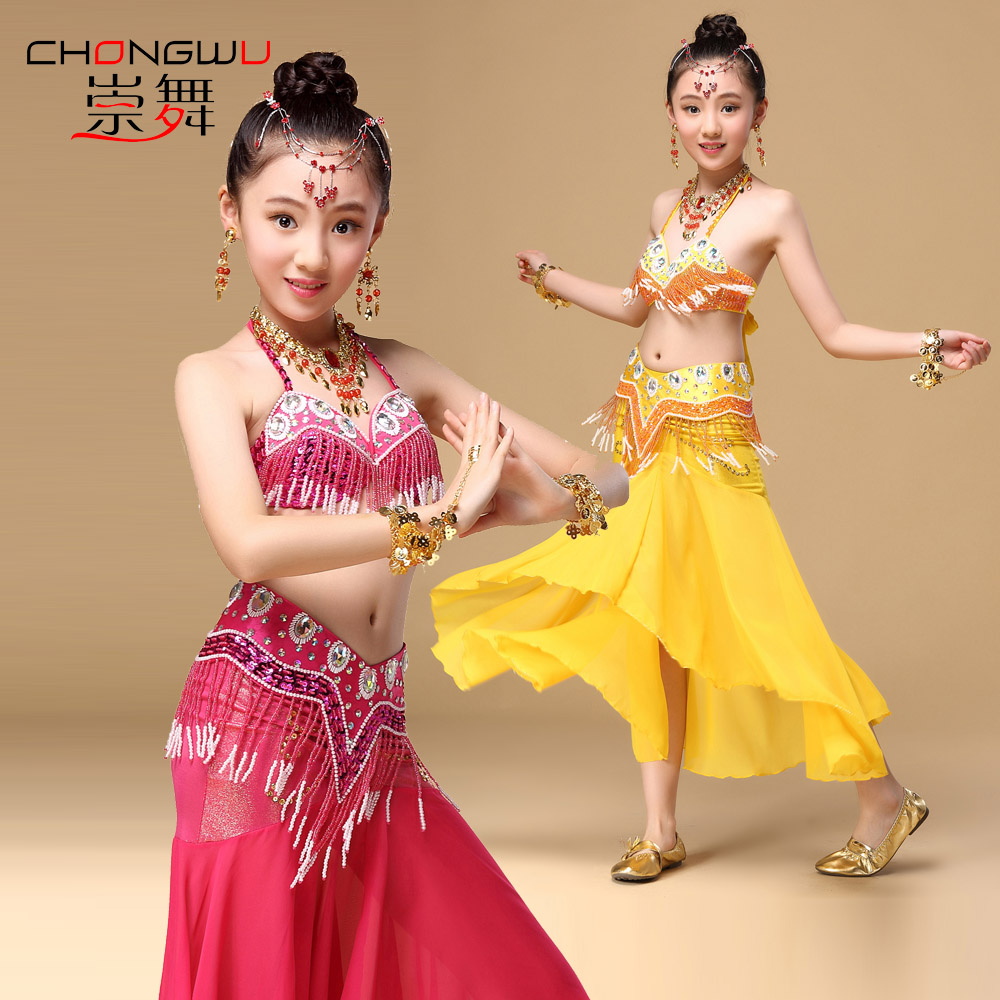 Chongwu Children's Indian Dance Performance Costume Girls Dance Performance National Dance Tianzhu Girl Belly Dance Performance Costume