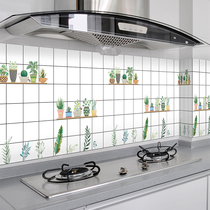 Kitchen anti-oil stickers Household high temperature range hood stove with marble tile wallpaper waterproof dormitory wall stickers