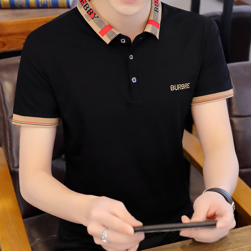 Summer Polo Shirt Man Short Sleeve T-shirt Fashion 100 hitch for men Casual Turn Embroidered New T-shirt Tide