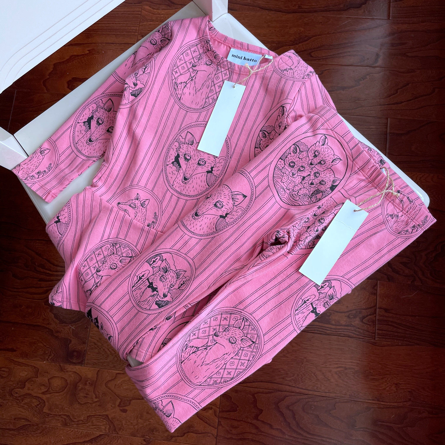 Animal full printed children suit pure cotton t sleeves pants shot separately - 4 5