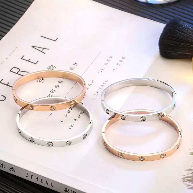 Новый титан-стальной браслет-rose gold для пары, любовь