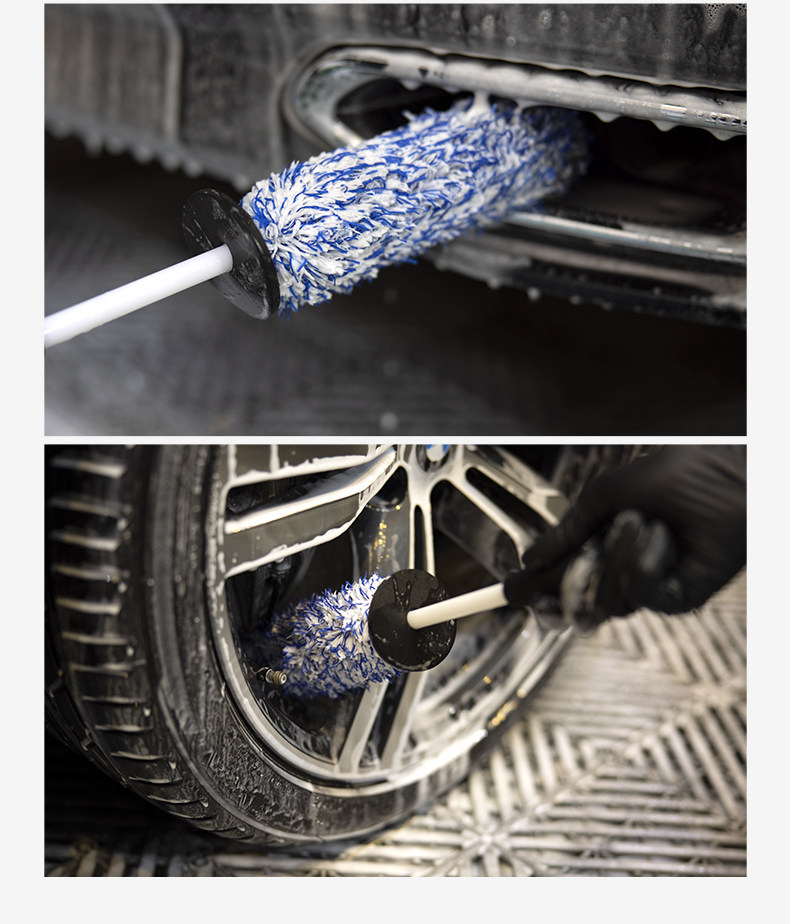 Car Beauty Fine Wash Car Wash Microfiber Does Not Damage the Wheel Hub Brush Steel Rim Cleaning Brush Soft Bristle Detail Brush Tool