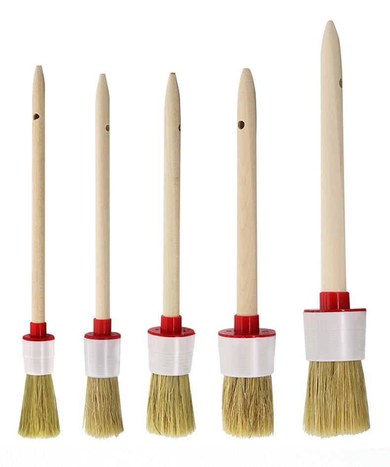 Car Detailing Wooden Handle Detail Brush Edge Seam Door Seam Brush Interior Dust Removal Cleaning Car Bristle Brush