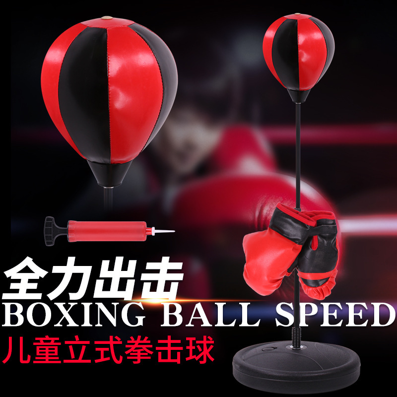 Children's Boxing Punching Bag Gloves Reaction Speed Ball Standing Training Equipment Mobile Home Toy for Boys