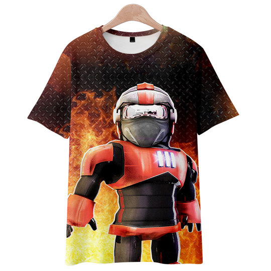 ROBLOX virtual world game cartoon animation peripheral T-shirt short-sleeved male and female students youth clothes summer