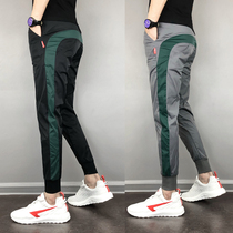 Summer 2021 new casual pants mens Tide brand sports pants slim foot pants trend nine-point tie pants