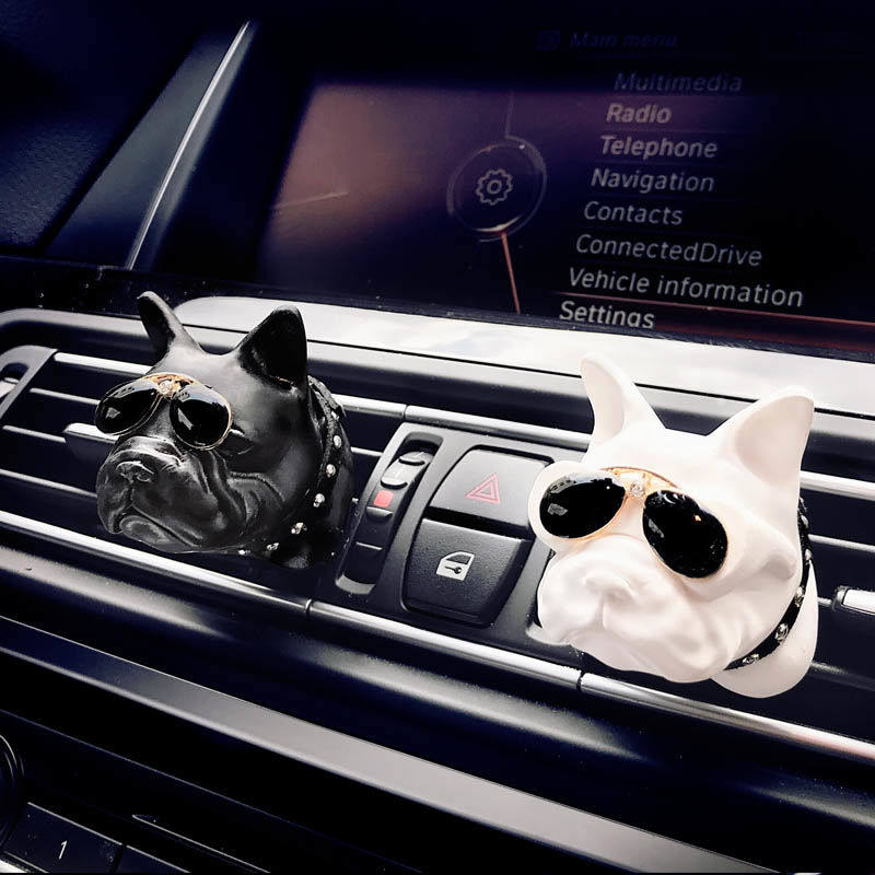 Car perfume tide brand bully French bulldog dog head car air outlet aromatherapy cream lasting light fragrance supplies Daquan