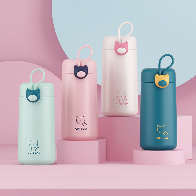 Ai Meng thermos cup 304 stainless steel liner Japanese style student girl small fresh water cup portable 270mL