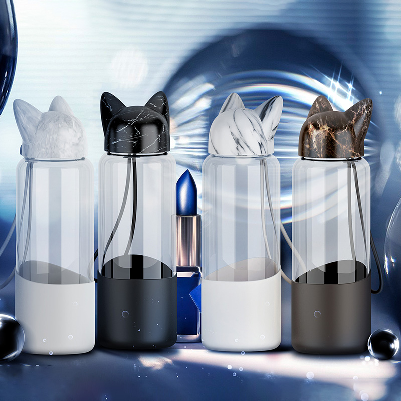 Lightning fox glass retro design tide pattern series transparent water cup commercial home student cup 350ml